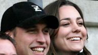 Prince William and Kate watch an England v Italy rugby union game at Twickenham in 2007