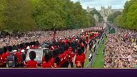 Queen Coffin is taken on the Long walk in Windsor