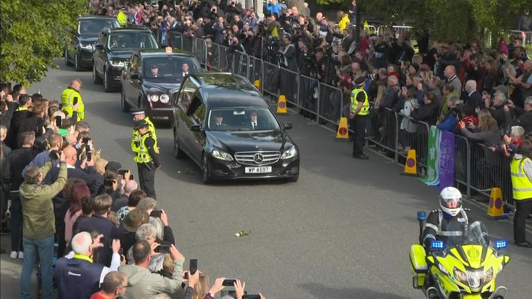 Screen capture at the start of the Queen's journey in Ballater