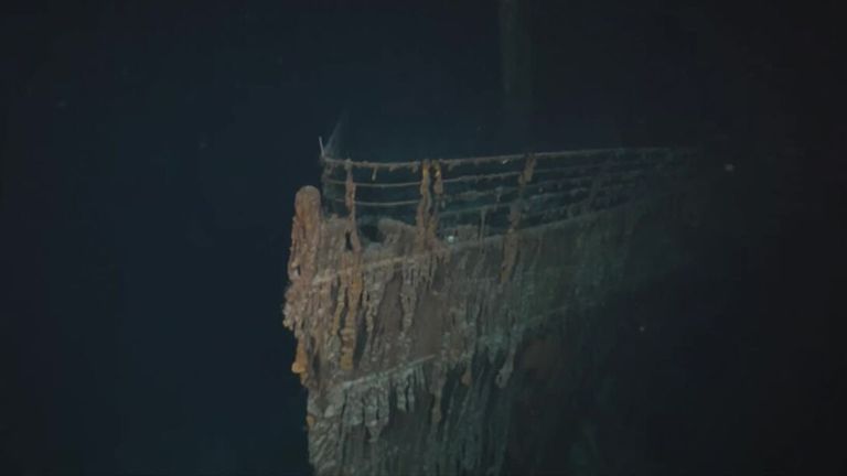 New Titanic footage shows wreck in 'highest-ever quality' | World News |  Sky News