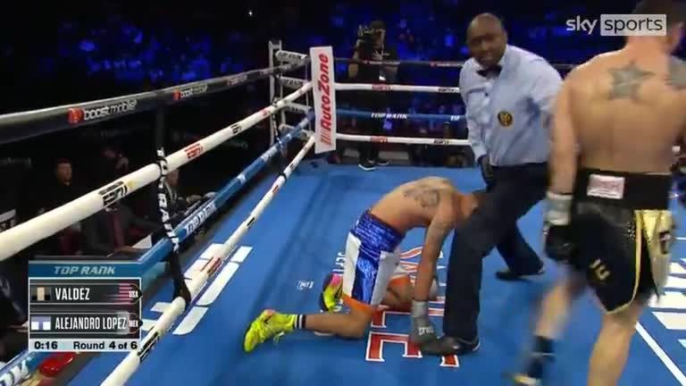 Pablo Valdez’s floors Noe Alejandro Lopez with vicious knockout to the body