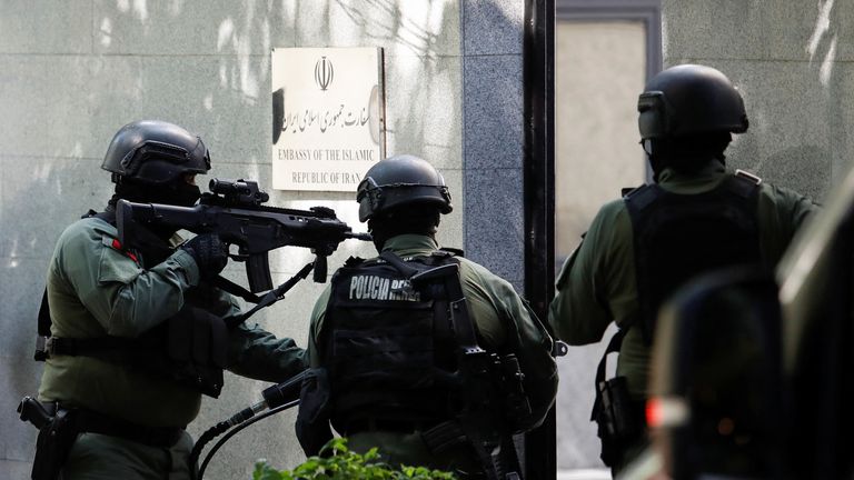 Albanian counter-terrorism police enter Iran&#39;s embassy in Tirana