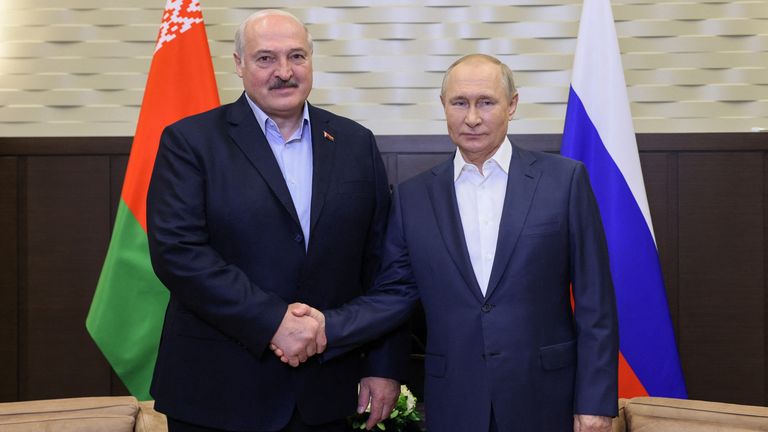 Russian President Vladimir Putin attends a meeting with his Belarusian counterpart Alexander Lukashenko in Sochi