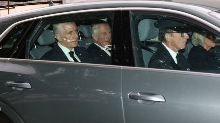 BUT vehicle carrying British King Charles leaves Balmoral Castle after passing of british queen elizabeth, in Balmoral, Scotland, UK September 9, 2022 REUTERS/Russell Cheyne
