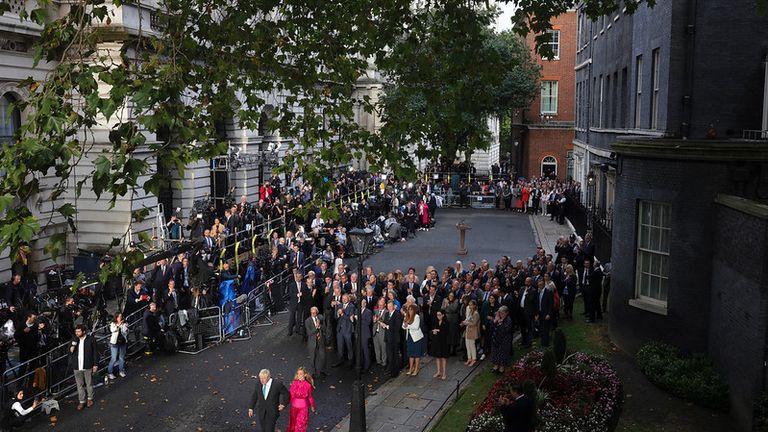 06/09/2022.  London, United Kingdom.  Prime Minister Boris leaving No.10 Downing Street.  10 Downing Street.  Prime Minister Boris Johnson leaves 10 Downing Street and addresses the nation for the last time as Prime Minister of the United Kingdom.  Photo by Simon Dawson / No 10 Downing Street