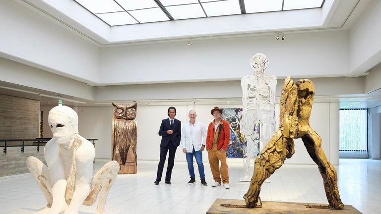 The British artist Thomas Houseago persuaded the museum to feature work by his friends Brad Pitt and Nick Cave Pic: AP