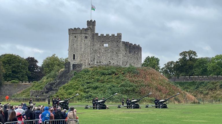 The royal gun salute in Cardiff 