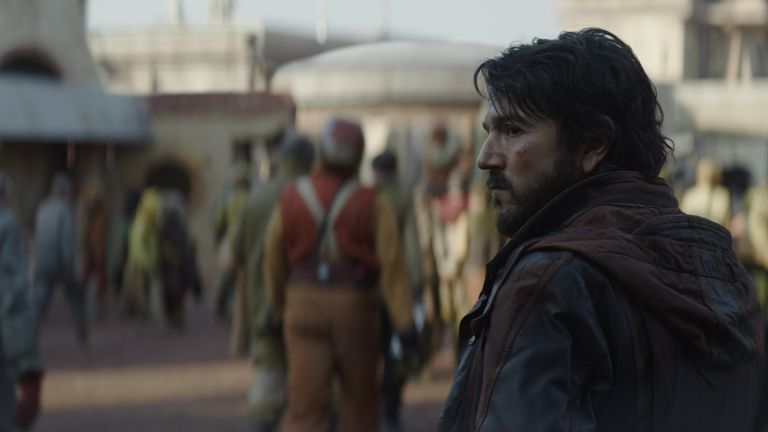 Cassian Andor (Diego Luna) in Lucasfilm's ANDOR, only on Disney+.  ..2022 Lucasfilm Ltd & TM Value. all rights reserved.