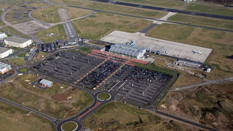 Aerial view of Doncaster Sheffield Airport
