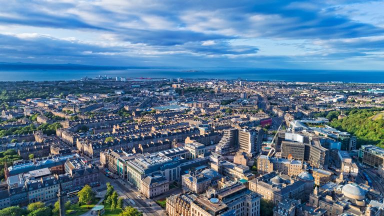 Aerial view of Edinburgh