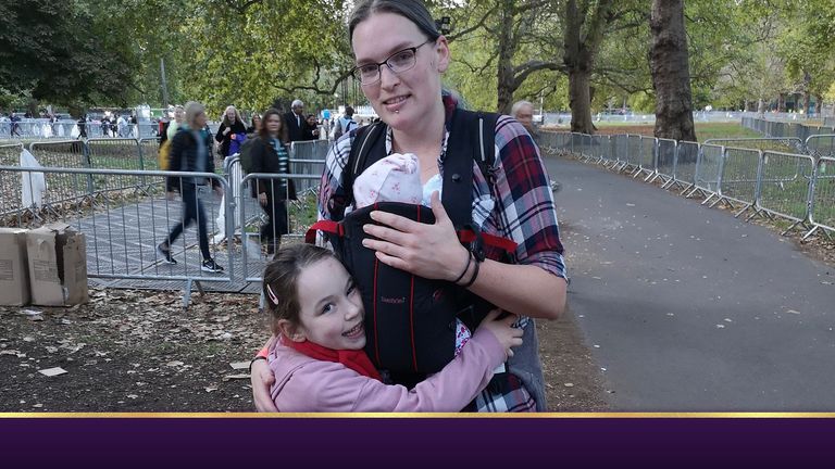Emily from Portsmouth – along with her two young daughters - is queuing for a second time
