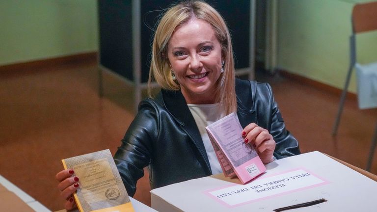 Italy’s Democratic Party concedes defeat after exit poll puts far-right politician Giorgia Meloni on course to win