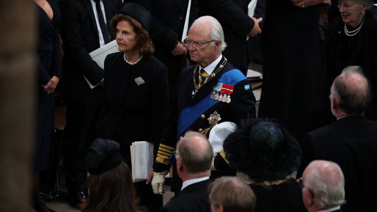 Sweden&#39;s King Carl XVI Gustaf and Queen Silvia attend