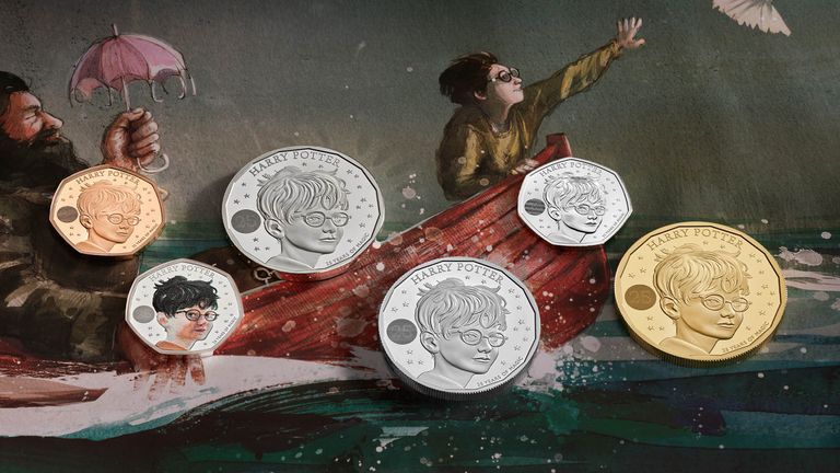 Embargoed to 2000 Thursday September 8 Undated handout image issued by the Royal Mint of the Harry Potter Collection, a coin collection released by the Royal Mint to celebrate 25th anniversary of Harry Potter and The Philosopher&#39;s Stone. Issue date: Thursday September 8, 2022.