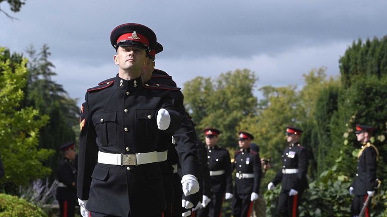 Members of 105 Regiment Royal Artillery ahead of the Gun Salute at Hillsborough Castle, Belfast