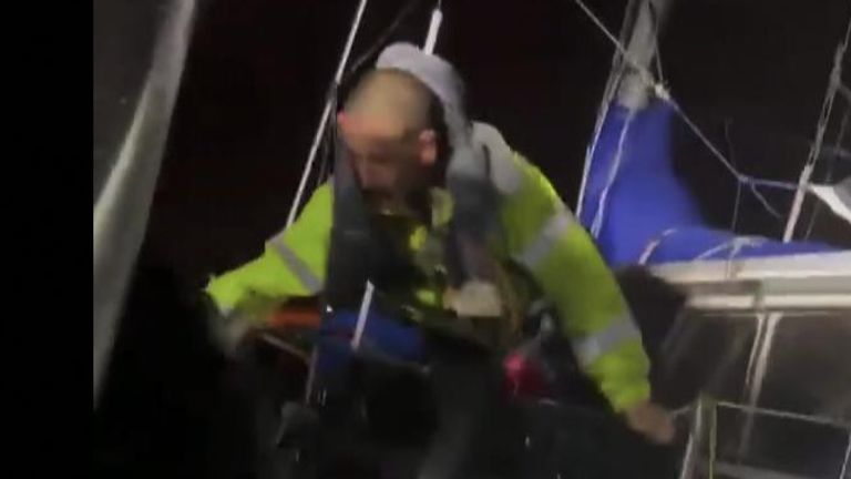 Two people were rescued from a sailboat in Fernandina Harbor, Florida