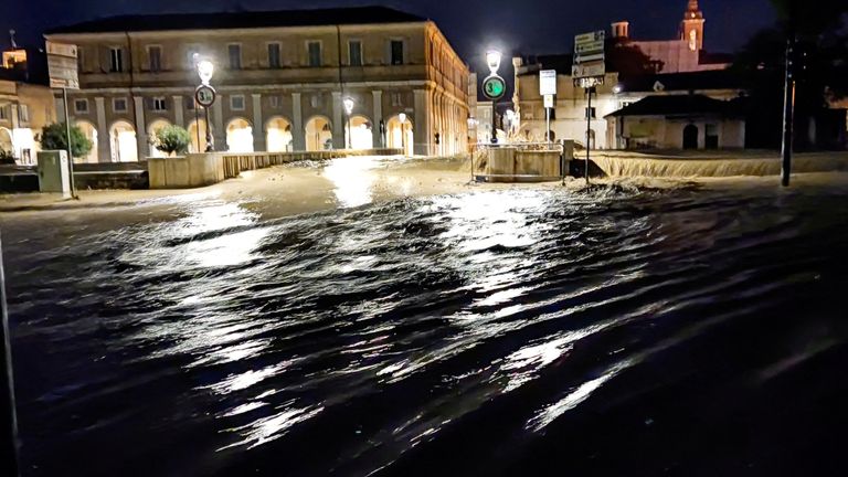 Up to 40cm of rain fell in just two to three hours in the central region of Marche 