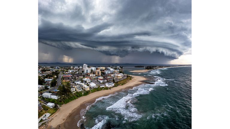 Siena Awards: Drone Photo Awards 2022.
URBAN : Commended - Mothership Conquering
by Jim Picôt

This diabolical storm cell formed so quickly, the author had to make an extremely quick exit from home for the 2 minute drive to capture this monster. He was very blessed that everything went perfectly. Got the drone in the air pronto, the shelf cloud came across, and he took the shots, without a second to spare.
