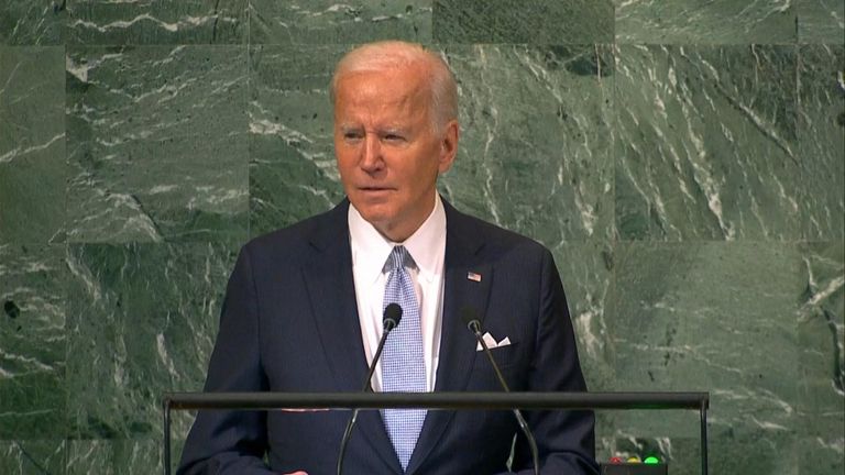 US President Joe Biden has been speaking at the UN General Assembly in New York. 