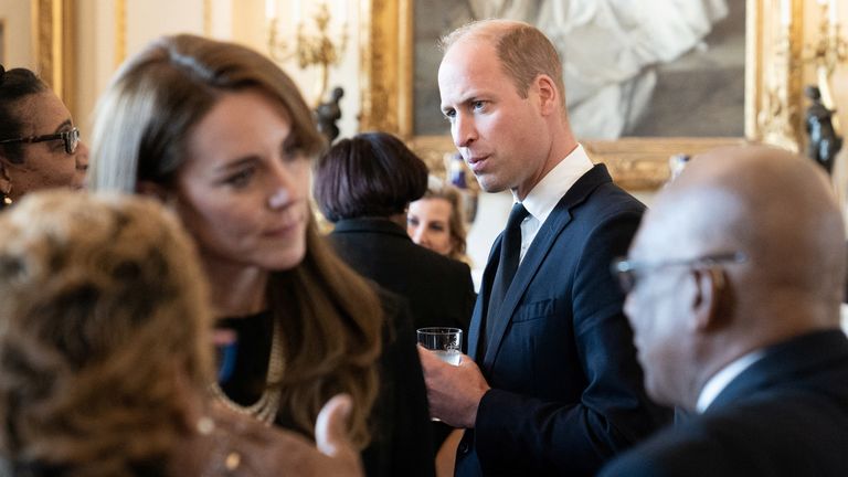 The Prince and Princess of Wales at a lunch for governors-general of the Commonwealth nations