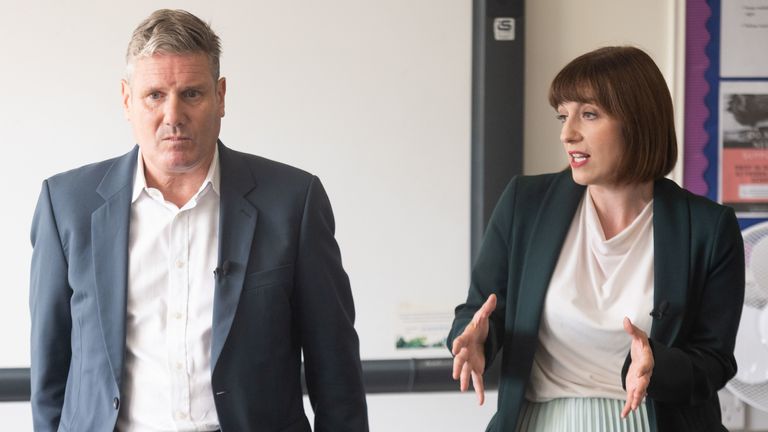 Labour leader Sir Keir Starmer and Shadow Secretary of State for Education Bridget Phillipson (right) during a visit to Friern Barnet school in London to meet students and teachers on their first day back of the new school year. Picture date: Monday September 5, 2022.

