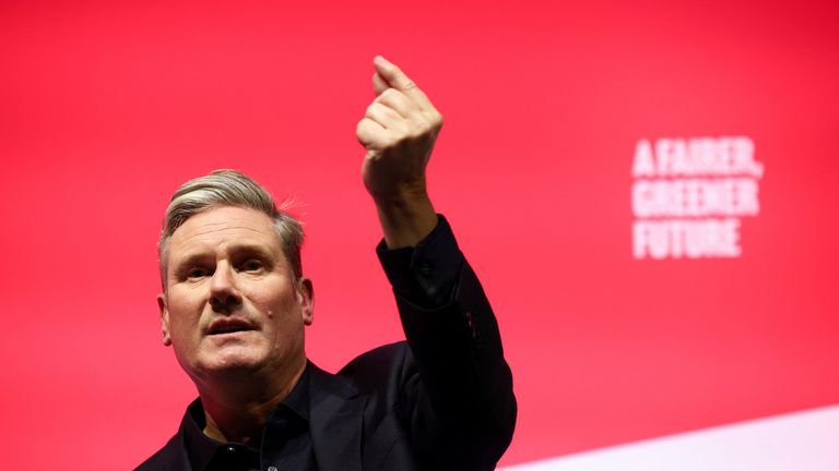 Britain&#39;s Labour Party leader Keir Starmer attends Britain&#39;s Labour Party&#39;s annual conference in Liverpool, Britain, September 26, 2022. REUTERS/Henry Nicholls
