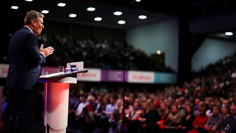 Sir Keir Starmer at Labour Party annual conference in Brighton last year