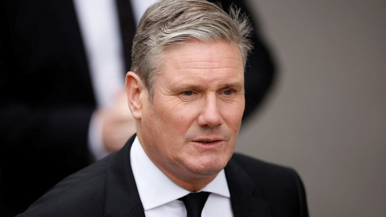 British Labour Party leader Keir Starmer at Westminster Abbey, on the day of state funeral and burial of Britain&#39;s Queen Elizabeth, in London, Britain, September 19, 2022 REUTERS/John Sibley
