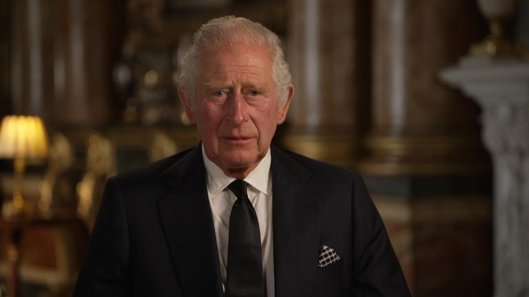 King Charles addresses the nation for the first time after Queen Elizabeth II's death.  In his speech, he mentioned his 'sorrowful feelings' for his 'beloved mother' and his own faith.