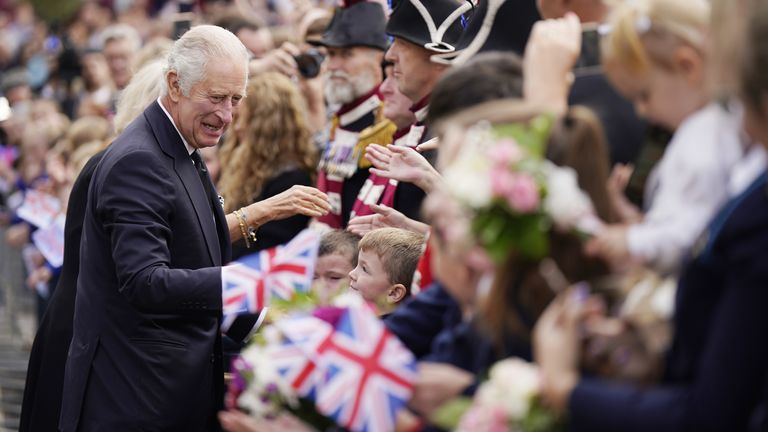 King Charles III and the Queen Consort meet crowds at Hillsborough Castle, County Down, Northern Ireland
