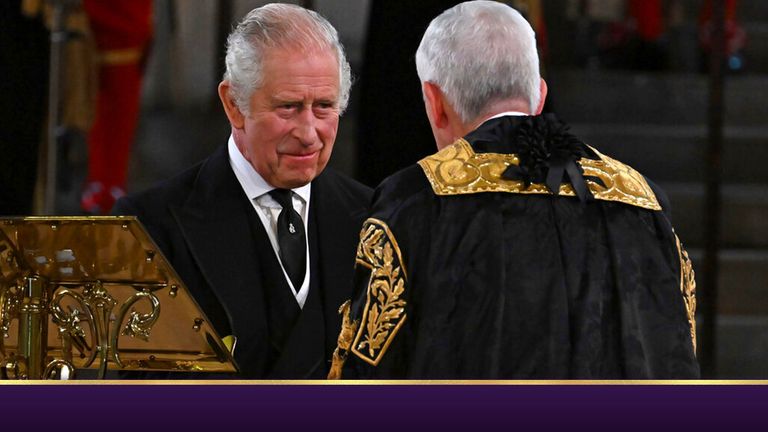 King Charles with House of Commons speaker Sir Lindsay Hoyle