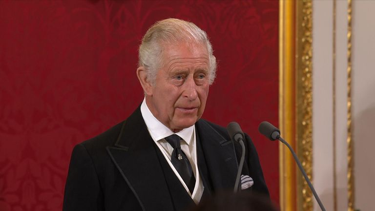 King Charles III during the Accession Council at St James&#39;s Palace, London, where King Charles III is formally proclaimed monarch. Charles automatically became King on the death of his mother, but the Accession Council, attended by Privy Councillors, confirms his role. Picture date: Saturday September 10, 2022.
