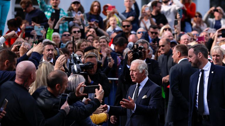 King Charles greets crowds