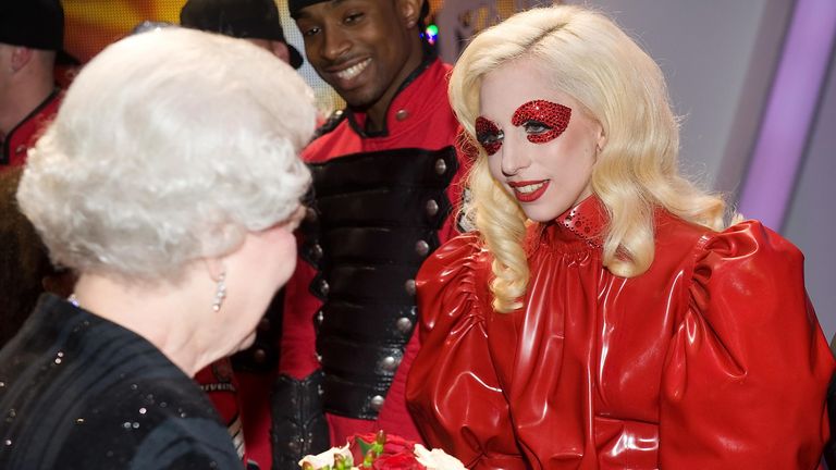 File photo dated 7/12/2009 of Queen Elizabeth II meeting American singer Lady Gaga following the Royal Variety Performance in Blackpool. Issue date: Thursday September 8, 2022. The monarch was not fazed by celebrities and encountered hundreds of showbiz stars, pop legends and Hollywood greats over the decades, but many admitted to nerves on coming face to face with the famous long-reigning sovereign.