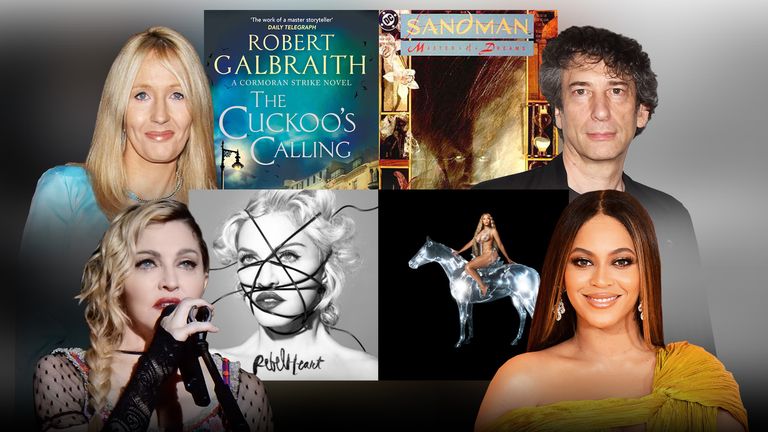 JK Rowling, Neil Gaiman, Madonna and Beyonce