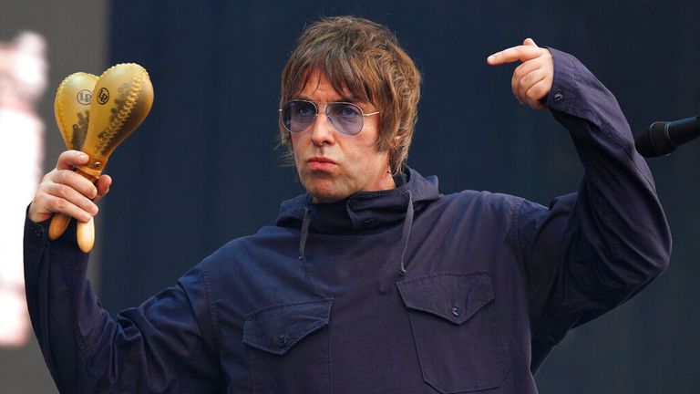 Liam Gallagher performs in Spain. Pic: Europa Press/AP