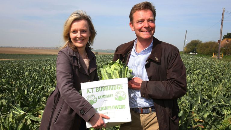 Craig Mackinlay, Conservative Prospective Parliamentry Candidate for South Thanet is joined by Liz Truss, Secretary of State for Environment, Food and Rural Affairs cut cauliflowers for Ramsgate market during a General Election campaign visit to a farm near Manston in Kent.
Read less
Picture by: Gareth Fuller/PA Archive/PA Images
Date taken: 10-Apr-2015