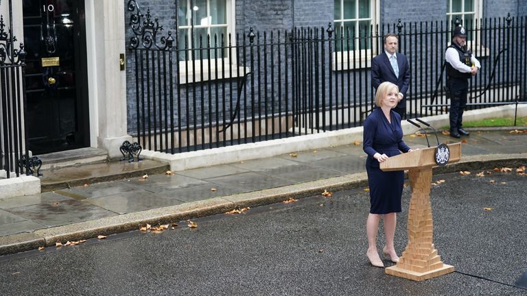 New Prime Minister Liz Truss makes a speech outside 10 Downing Street, London, after meeting Queen Elizabeth II and accepting her invitation to become Prime Minister and form a new government. Picture date: Tuesday September 6, 2022.