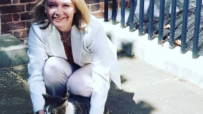 Downing Street downtime. #feelinfeline #pawsforthought. Pic: Liz Truss/Instagram