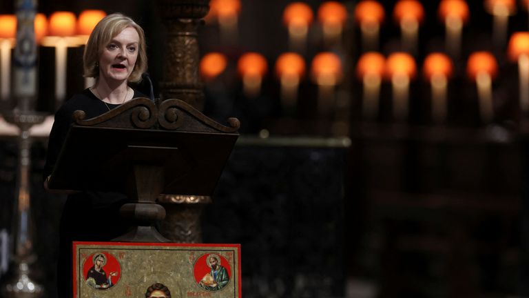 Prime Minister Liz Truss delivered a reading from the bible