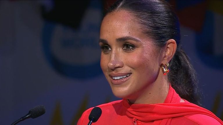 The Duchess of Sussex speaks at One Young World 