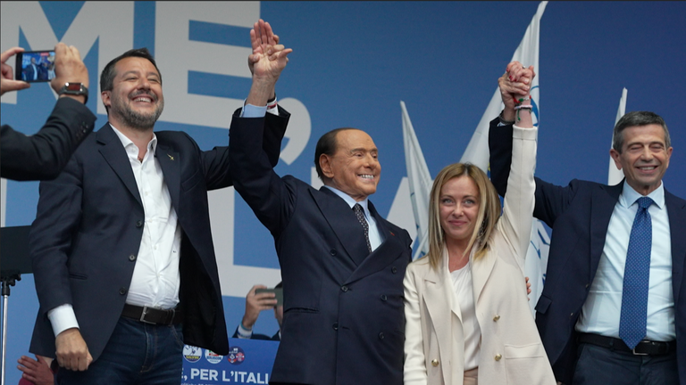 Giorgia Meloni and her coalition partners