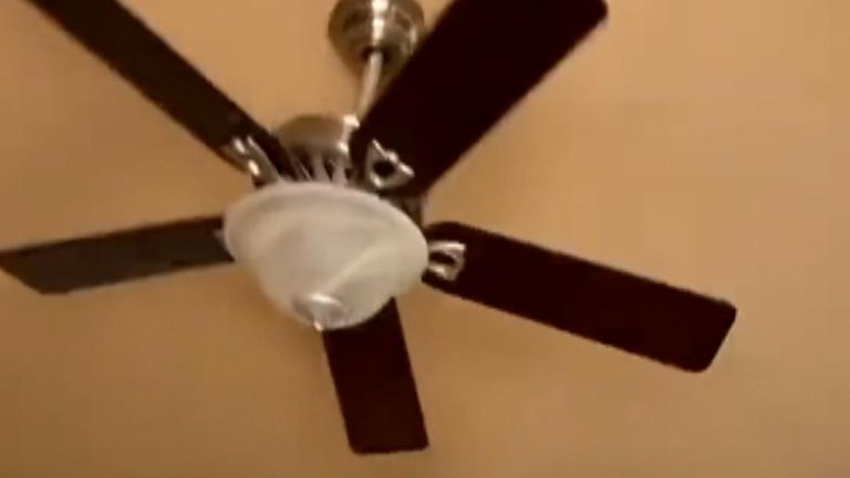 A hotel ceiling fan in western Mexico swayed heavily as a 7.6 magnitude earthquake shook the region on Monday, September 19.