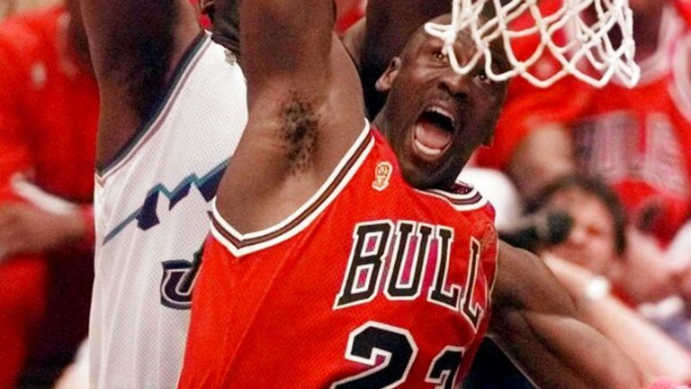 Jordan pictured during the NBA Finals in Salt Lake City, Utah, in June 1997 Pic: AP 