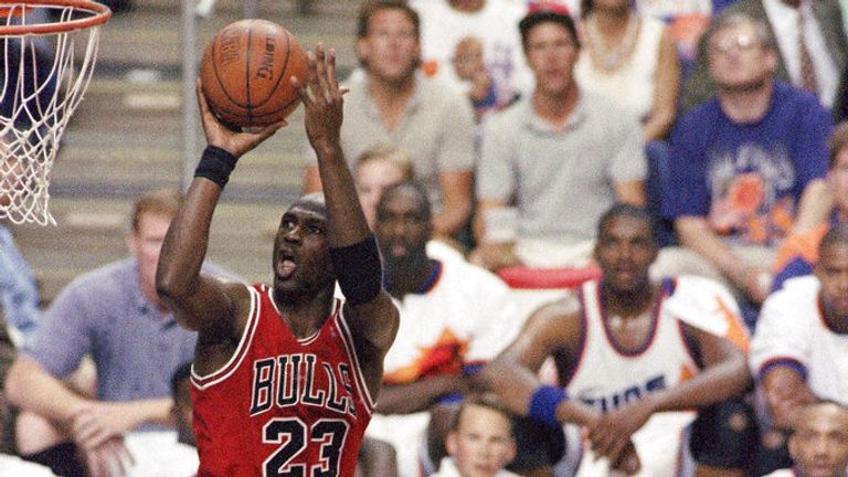Jordan playing against the Phoenix Suns in the 1993 NBA Finals Pic: AP