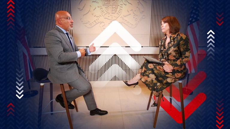 Chancellor Nadhim Zahawi talks to Sky News&#39; Kay Burley