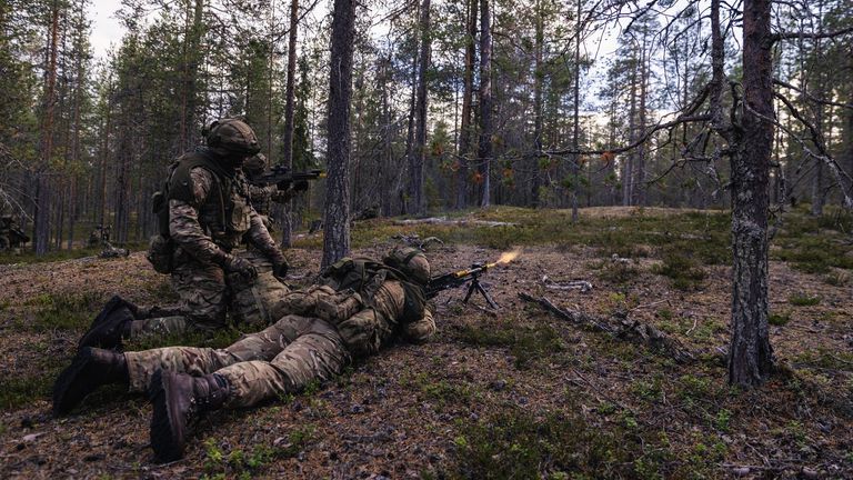 This undated photograph, issued by the Department of Defense, shows British troops participating in Exercise Vigilance with the Swedish and Finnish Armed Forces.  The short notice command exercise took place in Rovaniemi and Rovajarvi, northern Finland from August 29 to September 2, 2022 and builds on the success of Exercise Vigilant Fox that took place in October. 7. Release date: Sunday, September 4, 2022.