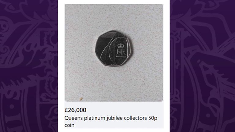 One user is hoping to shift this commemorative coin for £26,000. Pic: Facebook Marketplace