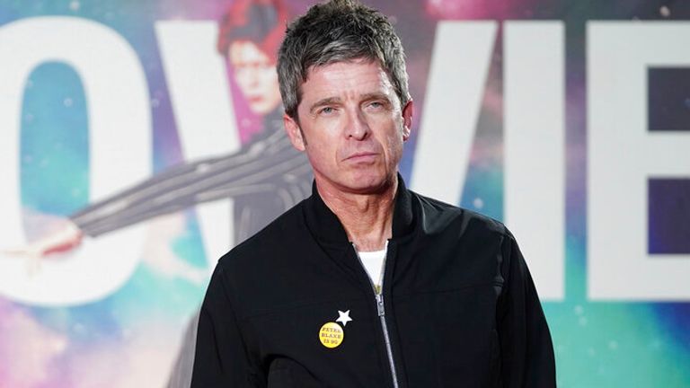 Noel Gallagher poses for photographers upon arrival at the London premiere of the film &#39;Moonage Daydream&#39;. Pic: Scott Garfitt/Invision/AP