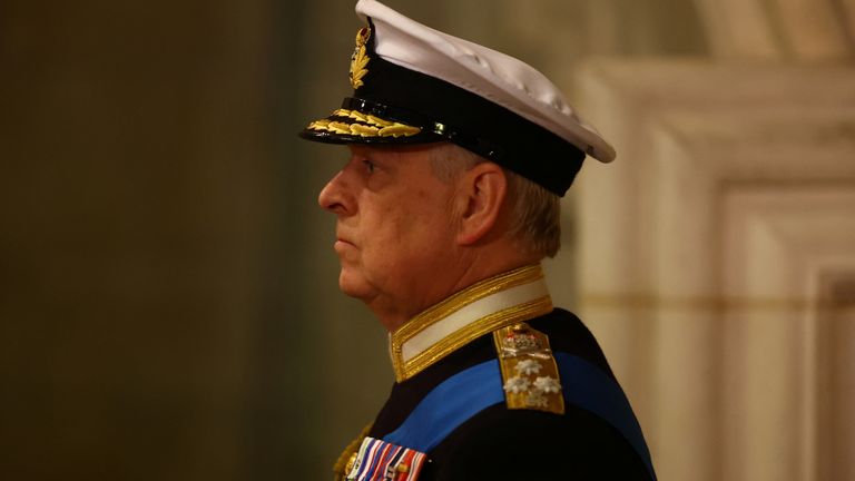 Prince Andrew during the vigil